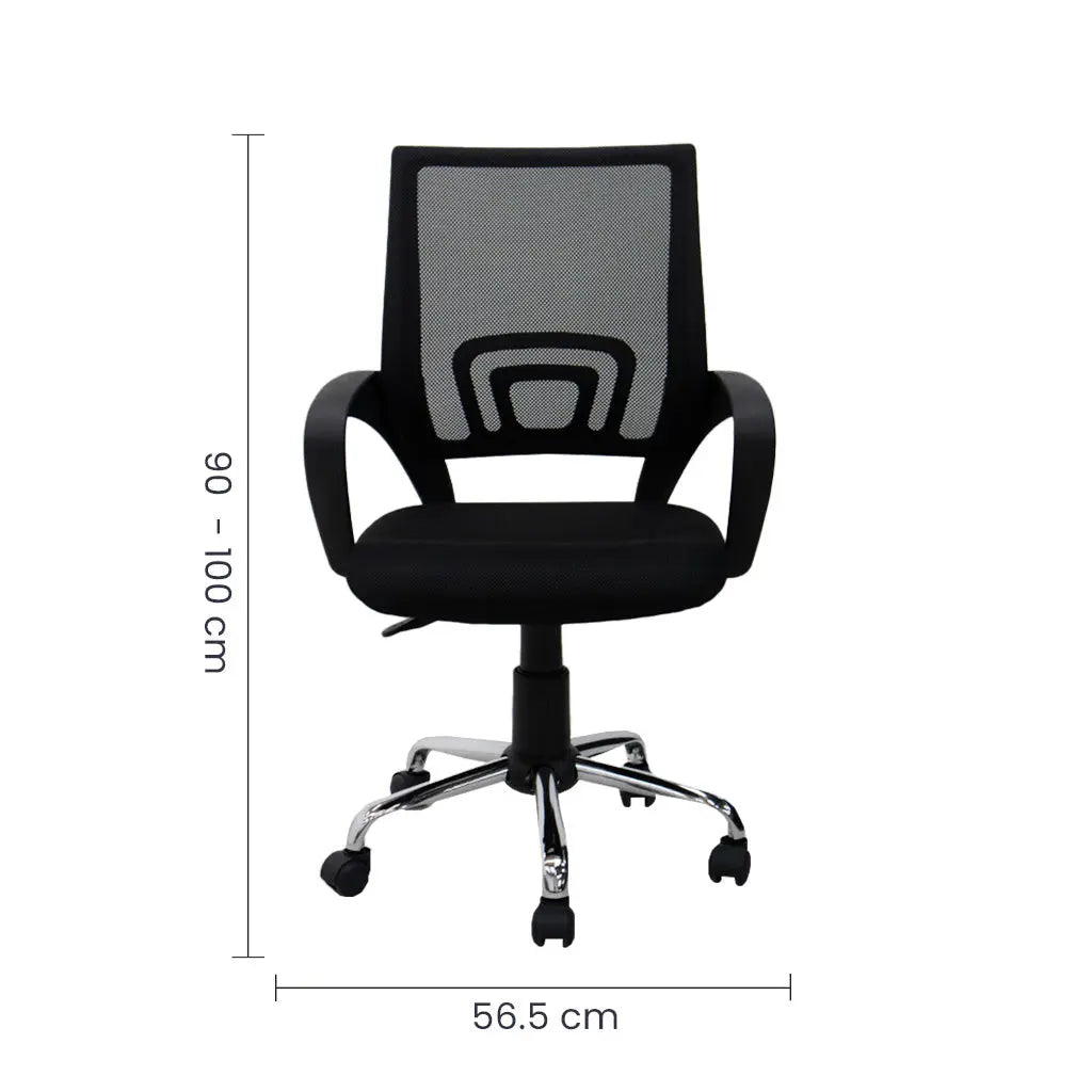 Silla Semi Ejecutiva Malla Negra con Brazos y Respaldo Reclinable Tokoa (OS-2117) yapcr.com Costa Rica