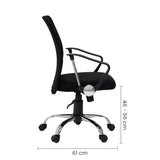 Silla Semi Ejecutiva Malla Negra con Brazos y Respaldo Reclinable Tokoa (OS-DT385) yapcr.com Costa Rica