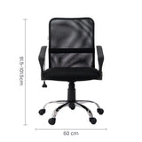 Silla Semi Ejecutiva Malla Negra con Brazos y Respaldo Reclinable Tokoa (OS-DT385) yapcr.com Costa Rica