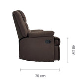 Sillón Reclinable Doble Tela de Lino Café Tokoa (SA-4311) yapcr.com Costa Rica