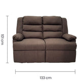 Sillón Reclinable Doble Tela de Lino Café Tokoa (SA-4311) yapcr.com Costa Rica