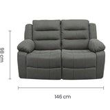 Sillón Reclinable Doble Tokoa Gris (SA-4328) yapcr.com Costa Rica