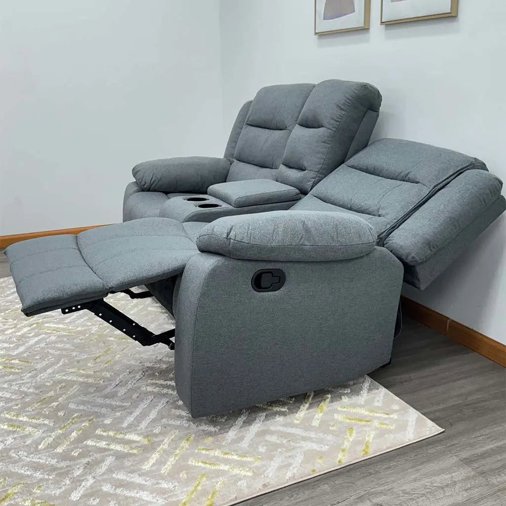 Sillón Reclinable Doble con Portavasos Tokoa Gris (SA-4327) yapcr.com Costa Rica