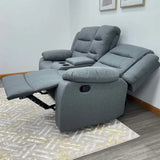 Sillón Reclinable Doble con Portavasos Tokoa Gris (SA-4327) yapcr.com Costa Rica