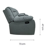 Sillón Reclinable Doble con Portavasos Tokoa Gris (SA-4327) yapcr.com Costa Rica