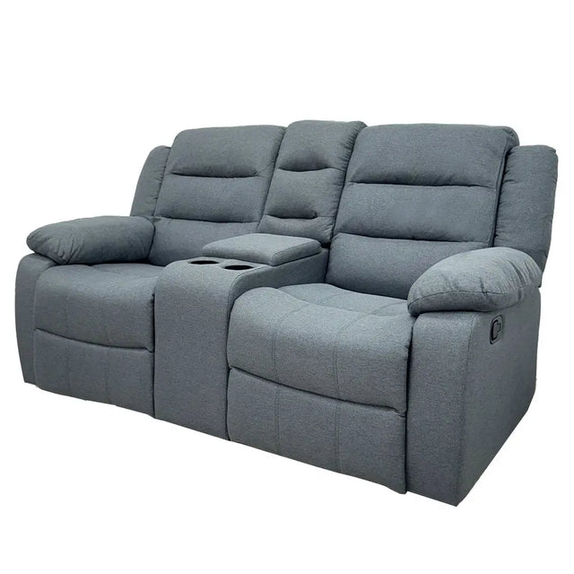 Sillón Reclinable Doble con Portavasos Tokoa Gris (SA-4327) yapcr.com Costa Rica