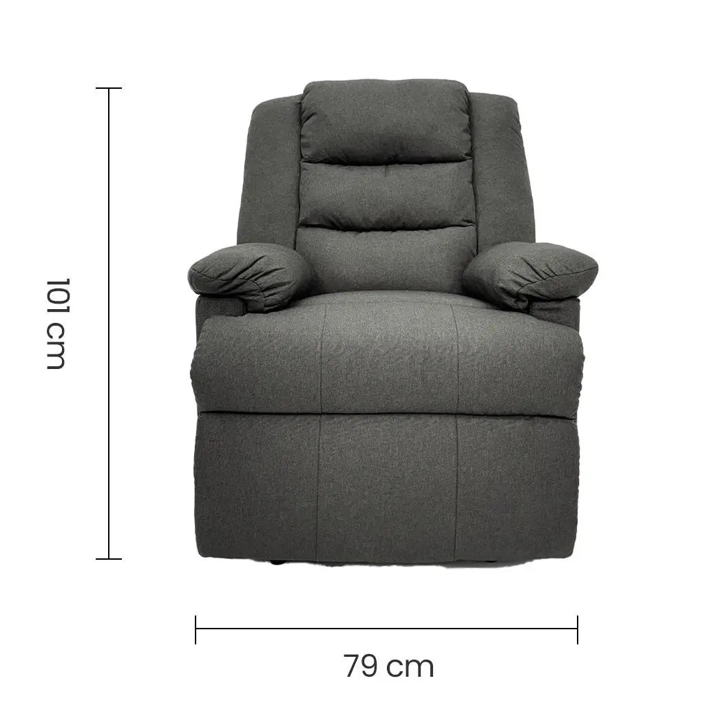 Sillón Reclinable Individual Tokoa Lino Gris (SA-4330) yapcr.com Costa Rica