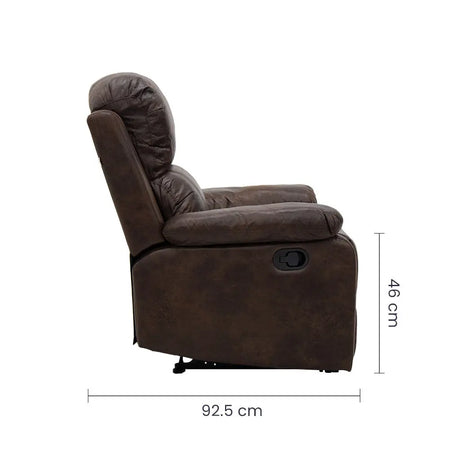 Sillón Reclinable Individual Tokoa Microcuero Café Pulido (SA-4247) yapcr.com Costa Rica