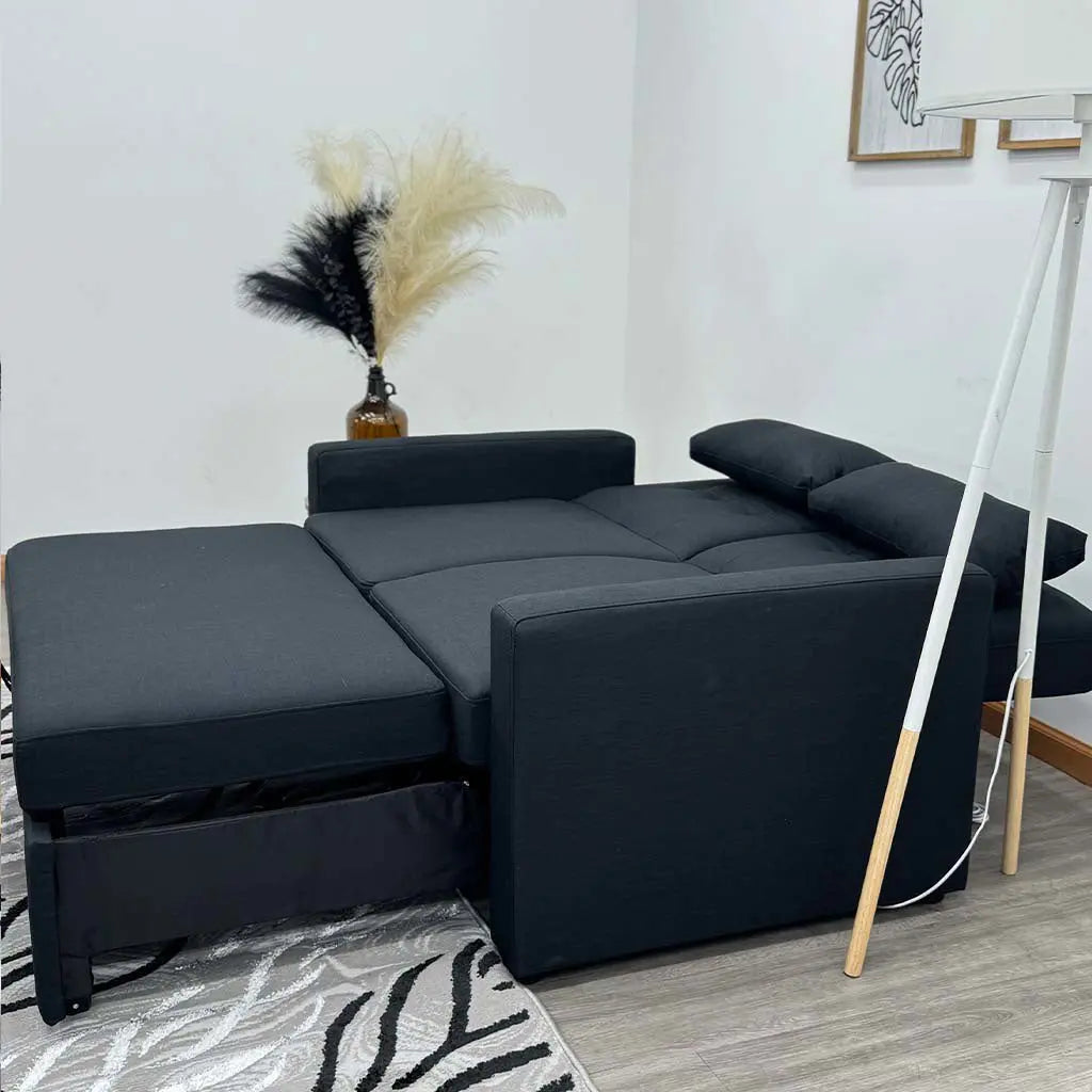 Sofá Cama Doble Lino Negro Tokoa (SA-4331) yapcr.com Costa Rica