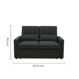 Sofá Cama Doble Lino Negro Tokoa (SA-4331) yapcr.com Costa Rica