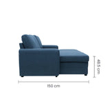 Sofá Seccional Lino Azul con Sofá Cama y Chaise con Baúl Tokoa (SA-4334) yapcr.com Costa Rica