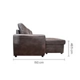 Sofá Seccional Microcuero Café con Sofá Cama y Chaise con Baúl Tokoa (SA-4333) yapcr.com Costa Rica