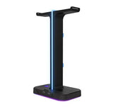 Soporte Doble para Audífonos con Luz RGB y 2 Puertos USB Yurei Xtech (XTH-690)