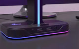 Soporte Doble para Audífonos con Luz RGB y 2 Puertos USB Yurei Xtech (XTH-690)