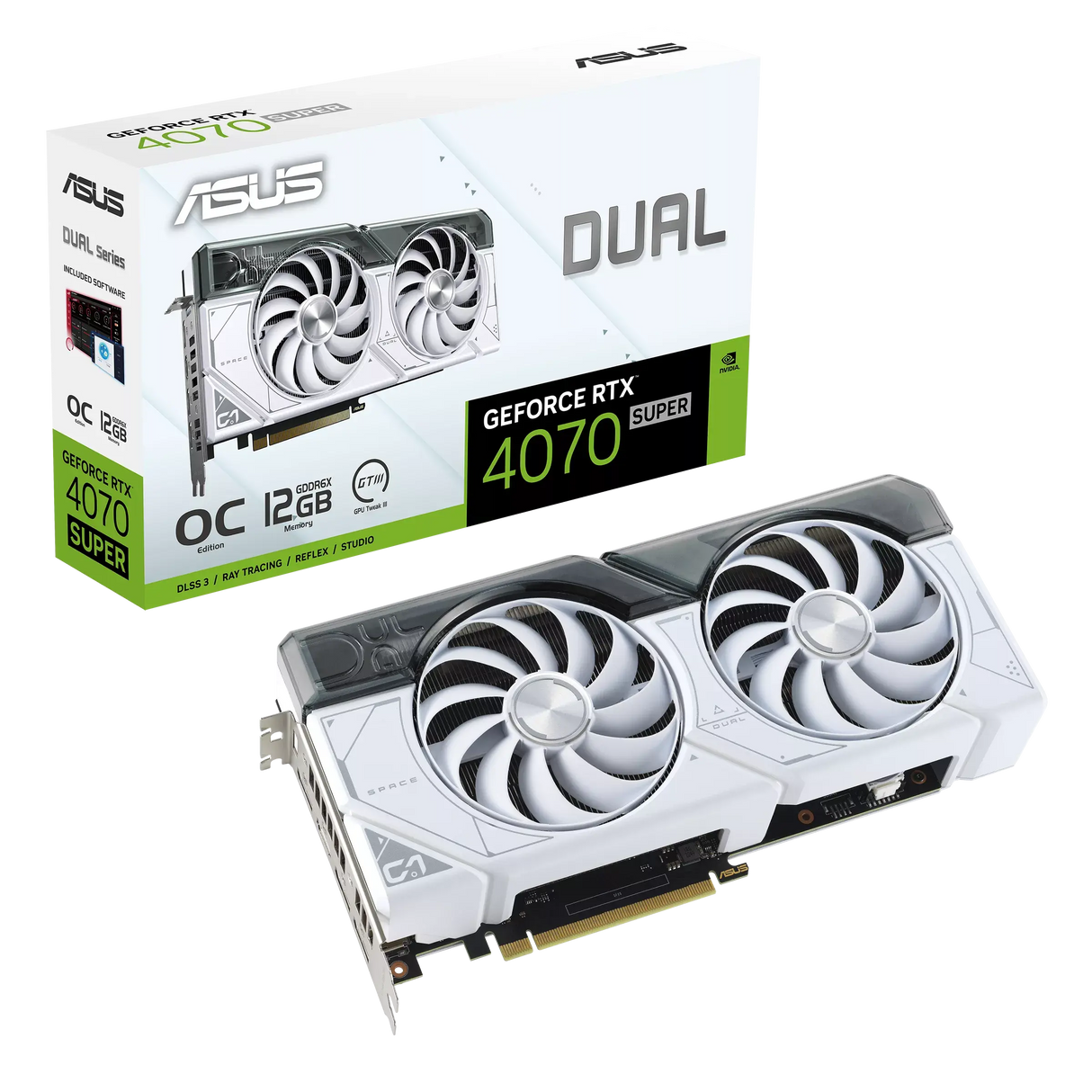 Tarjeta de Video Asus RTX 4070 Super OC - 12GB - Dual Blanca (DUAL-RTX4070S-O12G-WHITE) yapcr.com Costa Rica