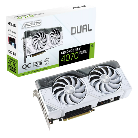 Tarjeta de Video Asus RTX 4070 Super OC - 12GB - Dual Blanca (DUAL-RTX4070S-O12G-WHITE) yapcr.com Costa Rica