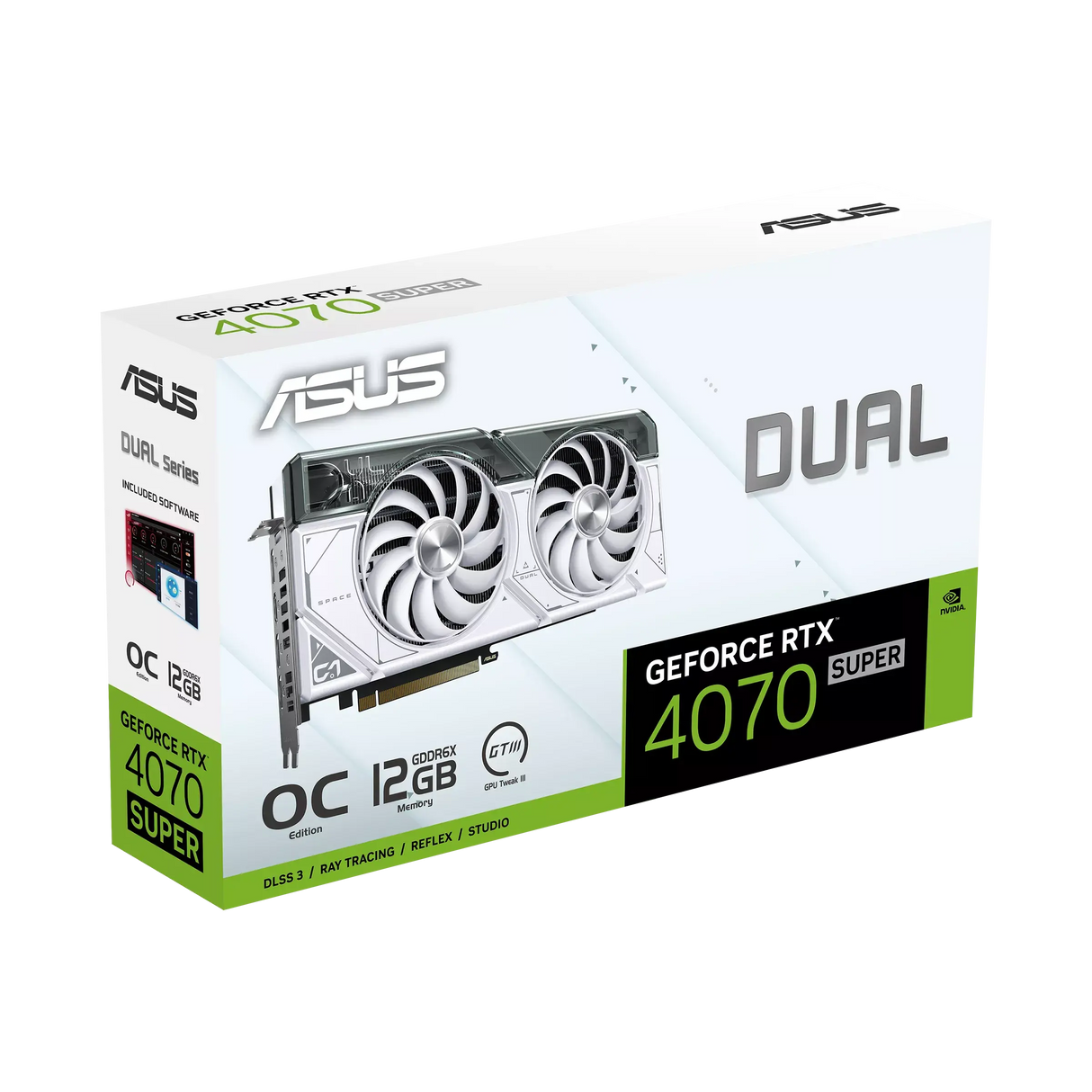 Tarjeta de Video Asus RTX 4070 Super OC - 12GB - Dual Blanca (DUAL-RTX4070S-O12G-WHITE) yapcr.com Costa Rica