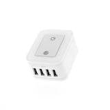 Tomacorriente de Pared con 4 Puertos USB y Luz Nocturna Forza (FWT-4012USB)