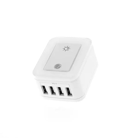 Tomacorriente de Pared con 4 Puertos USB y Luz Nocturna Forza (FWT-4012USB)