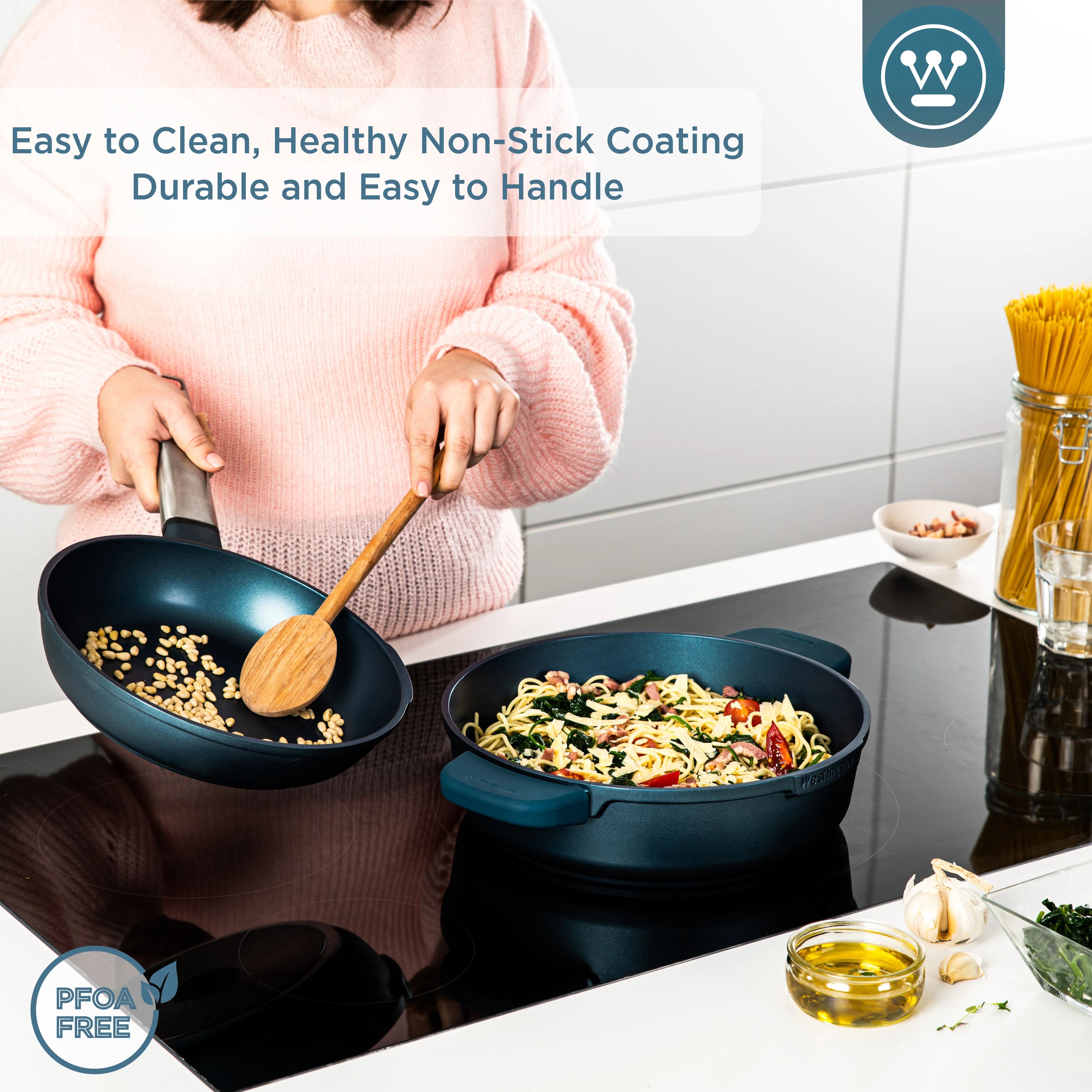 Cacerola Baja Performance Azul Antiadherente 32 cm Westinghouse (WCCC0095L32BL)