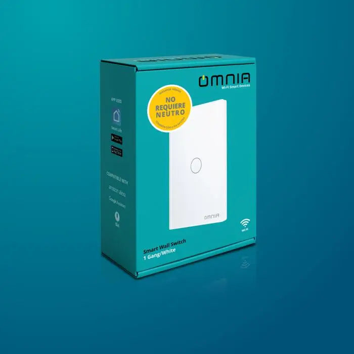 Apagador Inteligente Híbrido WiFi/RF 1 Vía Blanco Omnia (OWS-US1-W) - Apagadores