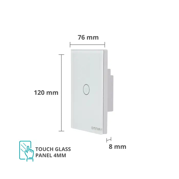 Apagador Inteligente Híbrido WiFi/RF 1 Vía Blanco Omnia (OWS-US1-W) - Apagadores