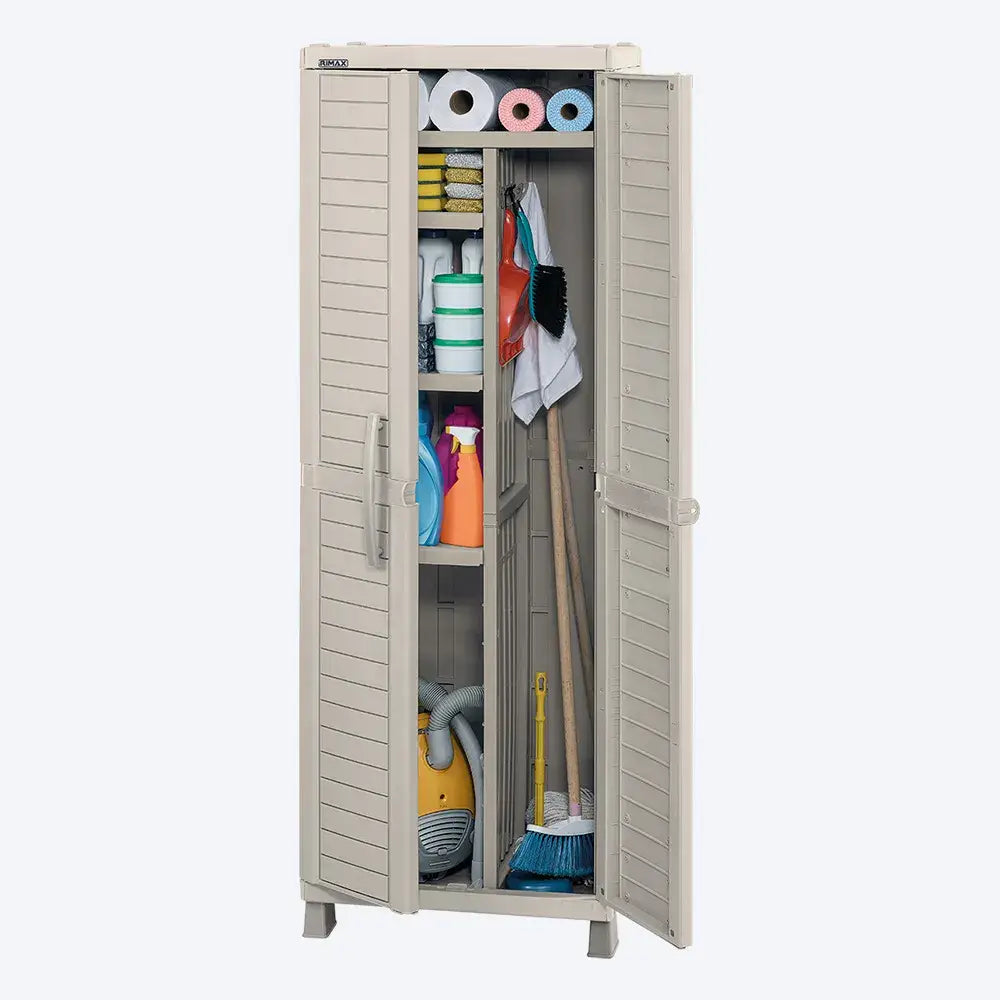 Armario Plástico Grande Multiusos Barú Color Taupe Rimax (9287) - Roperos