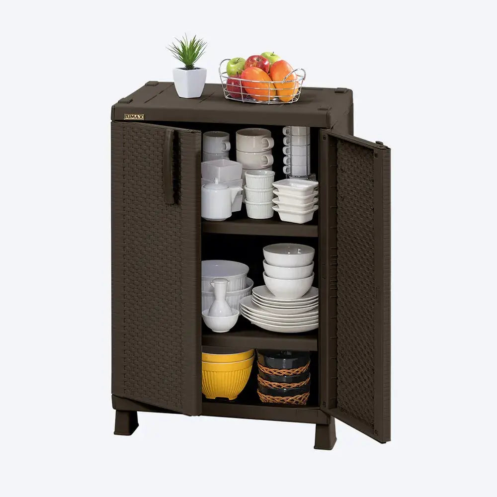 Armario Plástico Mediano Rattan Color Wengue Rimax (7189) - Roperos