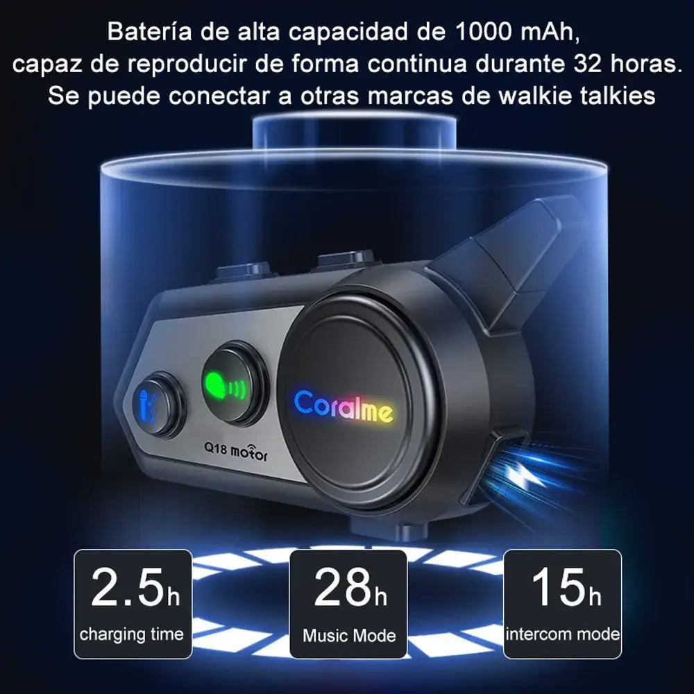 Audífono Intercomunicador Manos Libres para Casco Q18 - Audífonos