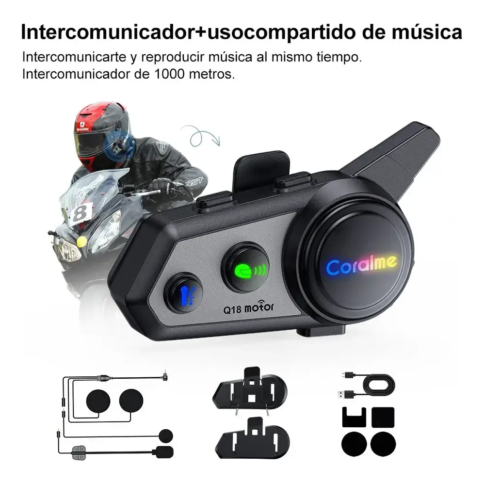 Audífono Intercomunicador Manos Libres para Casco Q18 - Audífonos