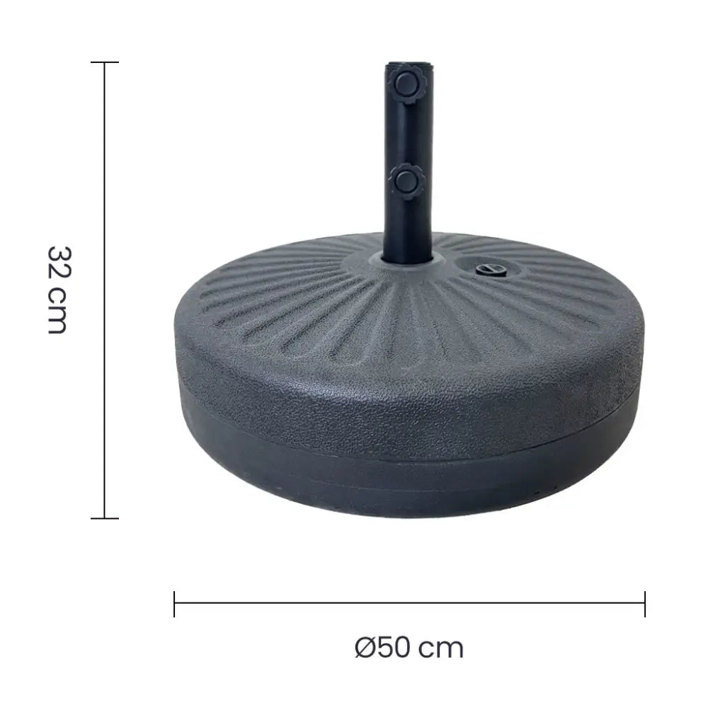 Base Redonda Plástica de 22kg para Sombrilla Negra Tokoa (EX 7172) Patio