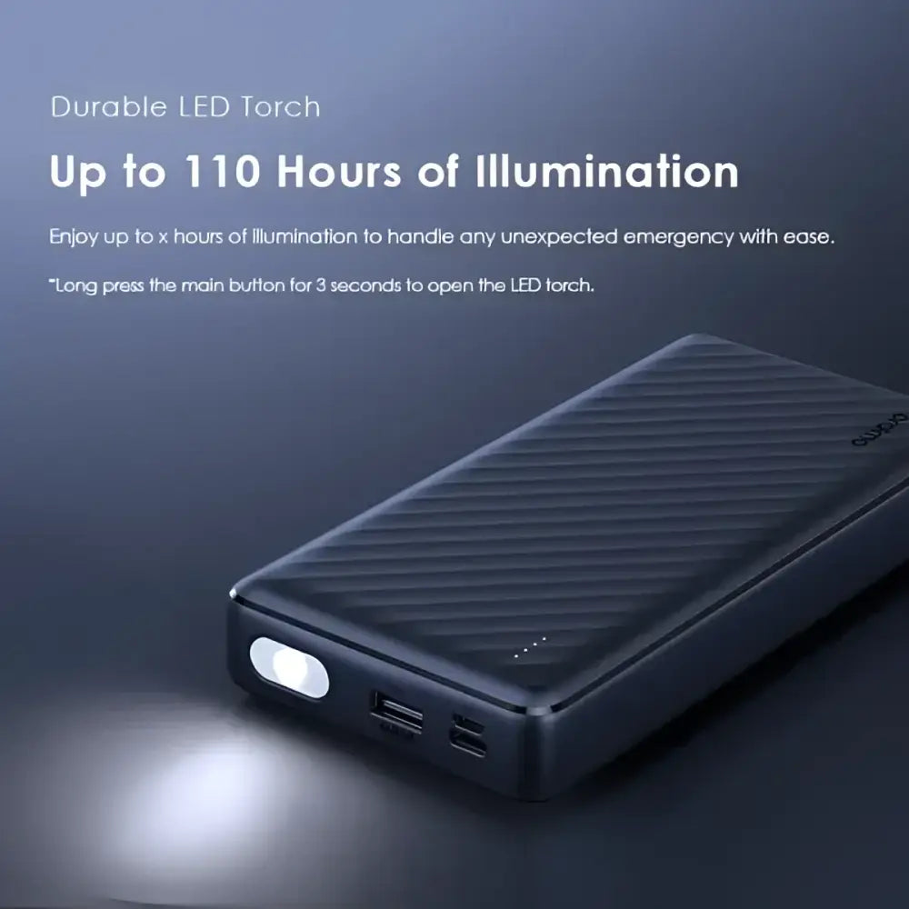 Batería Externa Oraimo Traveler Link 20 de 20.000mAh 12W Negra (OPB P5201) Baterías Portátiles
