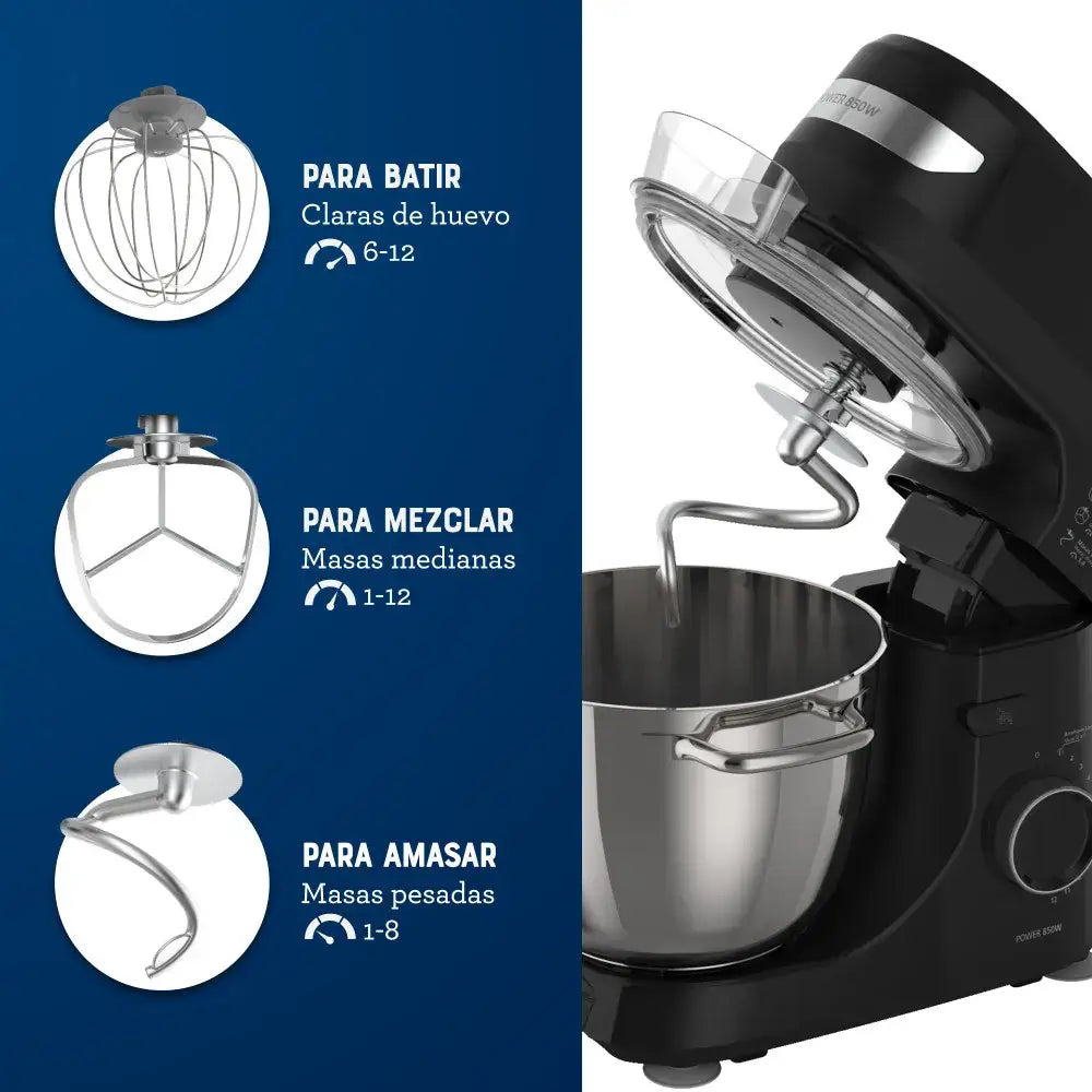 Batidora Planetaria Oster 12 Velocidades 4 Litros 850W Negra (FPSTSMPL2B) Batidoras