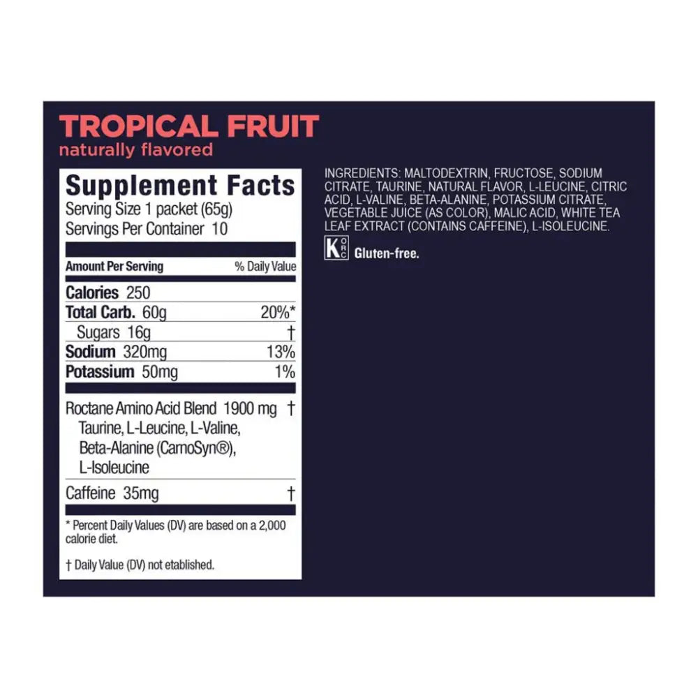 Bebida Hidratante en Polvo GU Roctane Frutas Tropicales Caja 10 Unidades - Bebidas Hidratantes