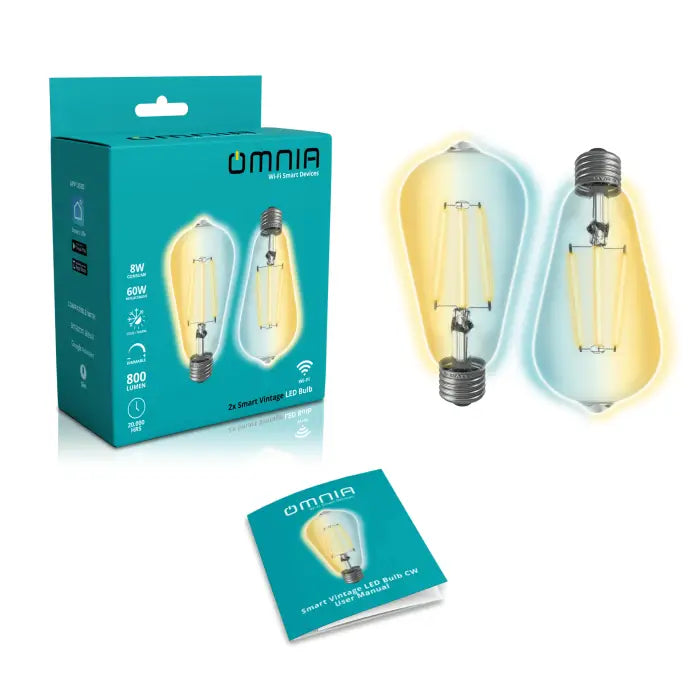 Bombillo Inteligente Wi-Fi LED Vintage CW 2PK Omnia (OST648W2P)