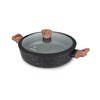 Cacerola Baja con Tapa Acabado Mármol Negro 28 cm Westinghouse (WCCC0085L28MBB)