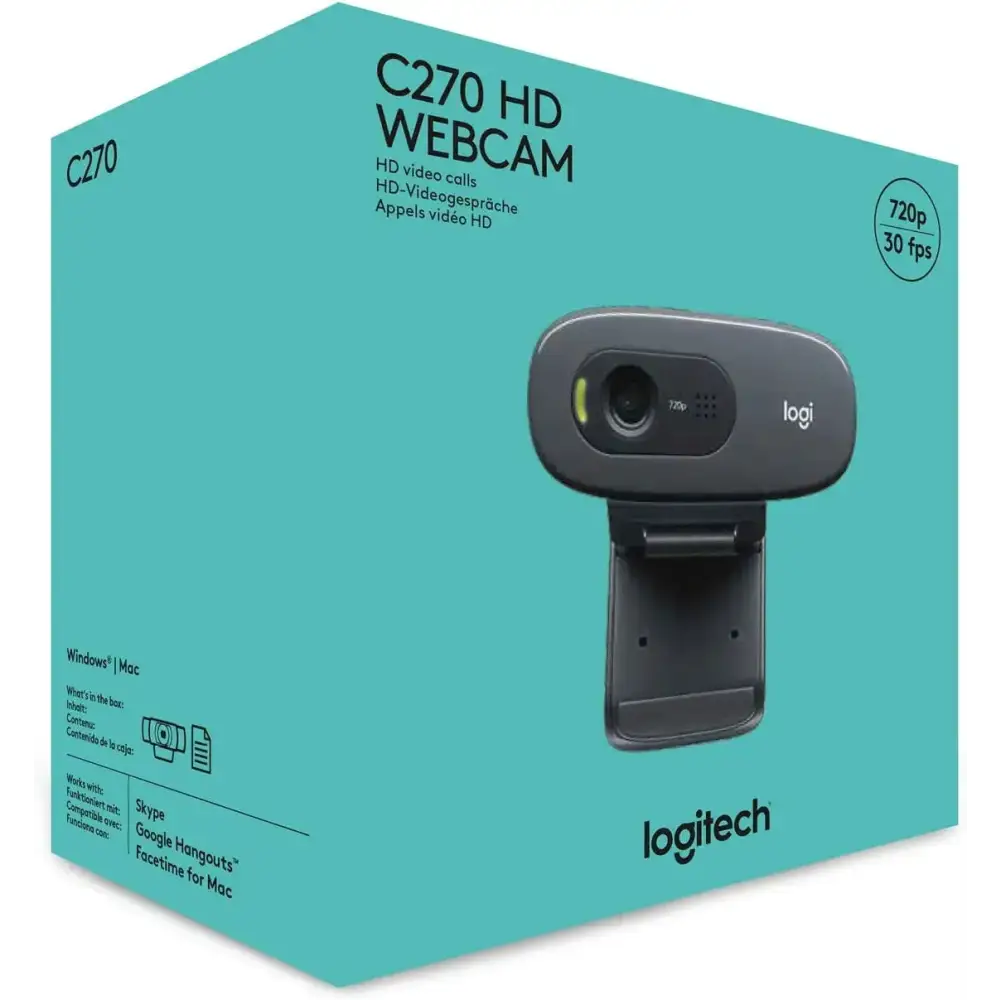 Cámara Web Logitech HD Webcam C270 (960-000694)
