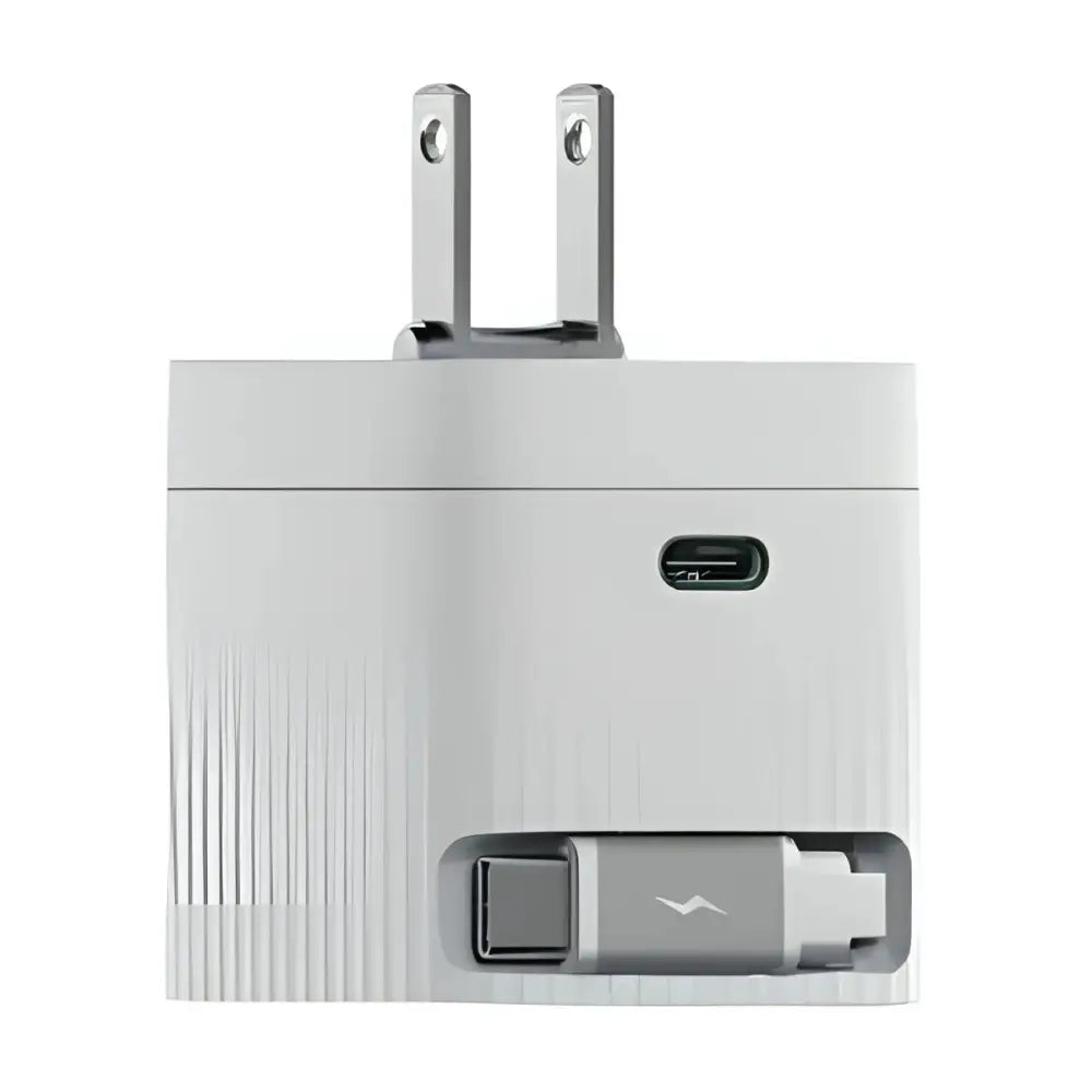 Cargador Rápido de Pared USB-C 67W 2 Puertos Cable Retráctil HIKSEMI Blanco (HS-HUB-GAN67) - Cargadores
