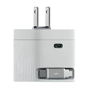 Cargador Rápido de Pared USB-C 67W 2 Puertos Cable Retráctil HIKSEMI Blanco (HS-HUB-GAN67) - Cargadores