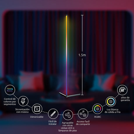 Lámpara LED de Piso Inteligente Wi-Fi 1.5m Nexxt (NHB-S710) yapcr.com Costa Rica