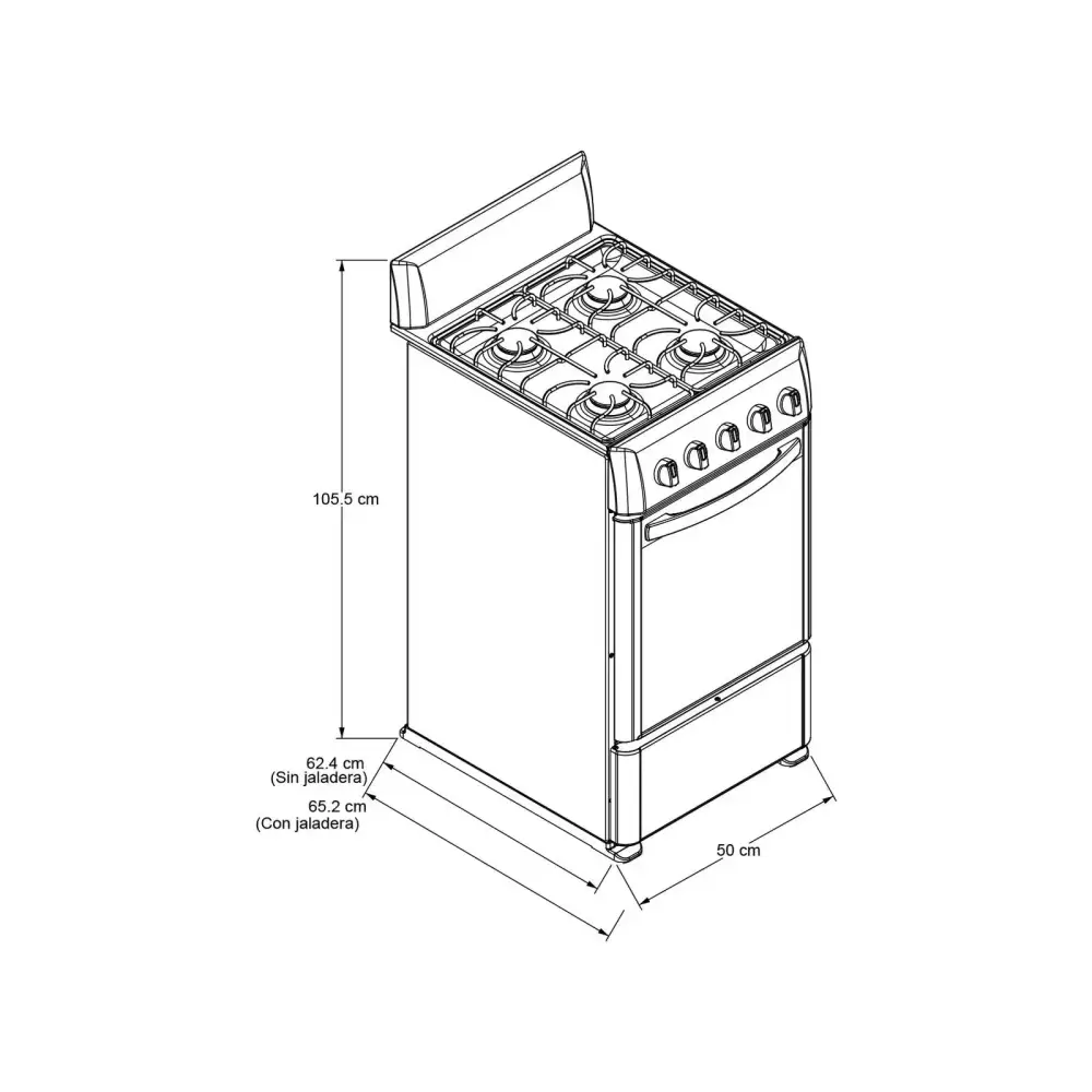 Cocina de Gas 20" 4 Quemadores Acros (NAW1001S) yapcr.com Costa Rica