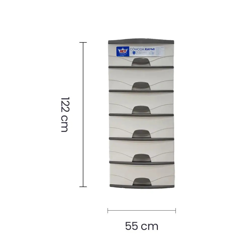 Cómoda 6 Gavetas Raymi Beige con Taupe Reyplast (CMX070700) - Gaveteros