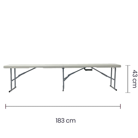 Banca Plegable de Metal en Resina Blanca Tokoa (CS-594) yapcr.com Costa Rica