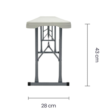 Banca Plegable de Metal en Resina Blanca Tokoa (CS-594) yapcr.com Costa Rica