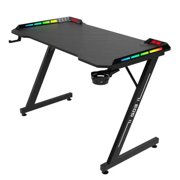 Escritorio Gaming AeroCool GD3 RGB Z Acero con Porta Audífonos y Posavasos Negro (HO1004)