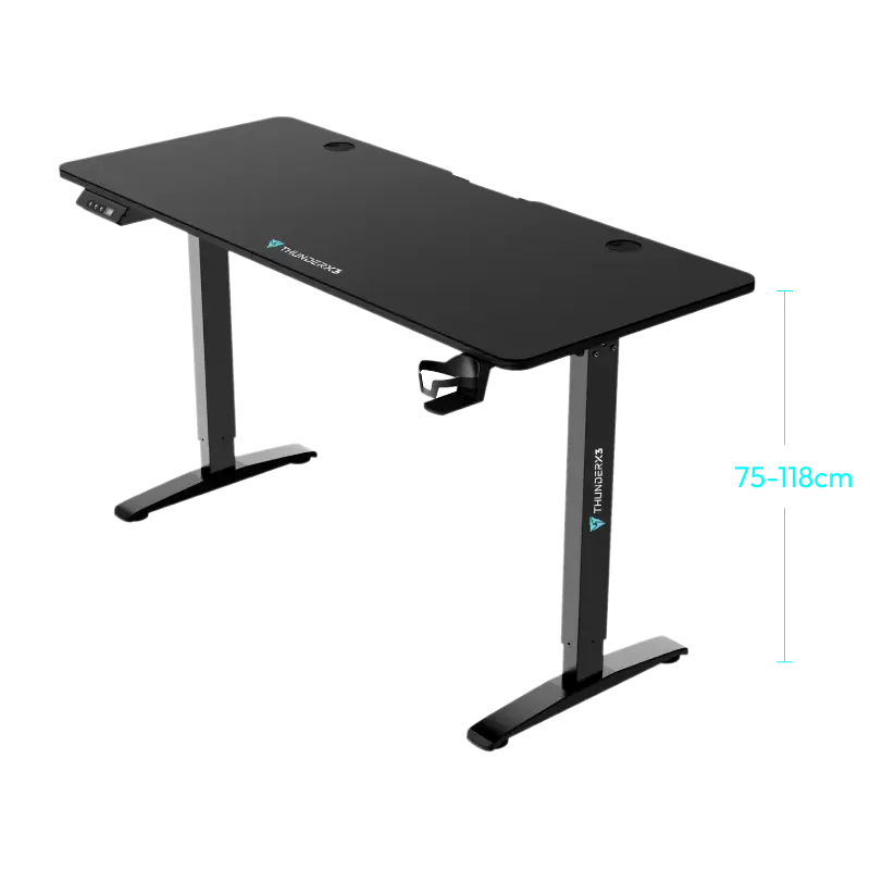 Escritorio Gaming Ajustable con Alfombrilla Completa ThunderX3 ED6 Negro