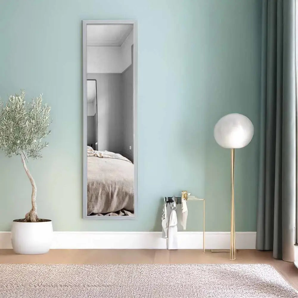 Espejo de Pared con Marco Plástico Blanco 122cm x 30.5cm Tokoa (AC 693) Espejos