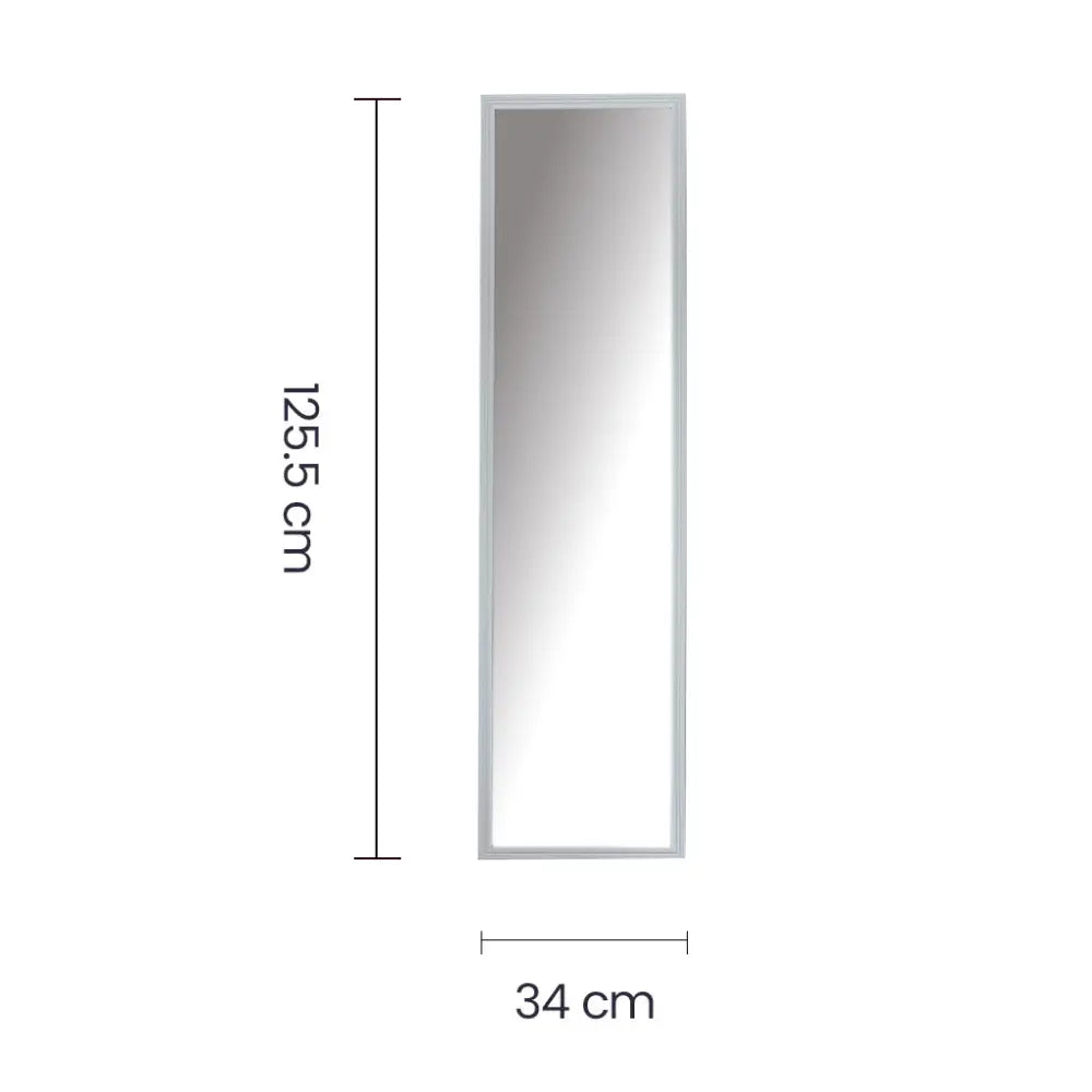 Espejo de Pared con Marco Plástico Blanco 122cm x 30.5cm Tokoa (AC 693) Espejos