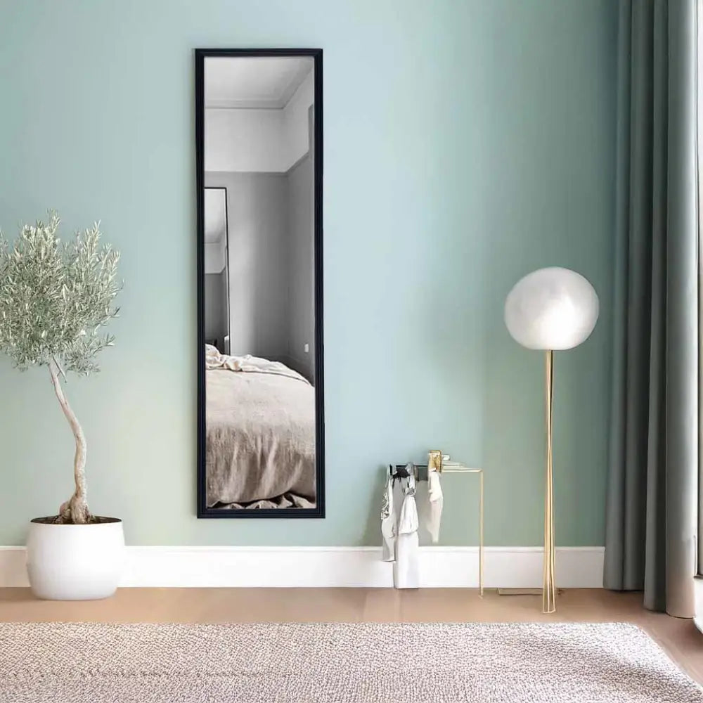 Espejo de Pared con Marco Plástico Negro 122cm x 30.5cm Tokoa (AC 692) Espejos