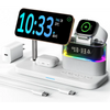 Estación de Carga Inalámbrica 5 en 1 con Reloj Despertador QUVFHE C09 Blanca - Base